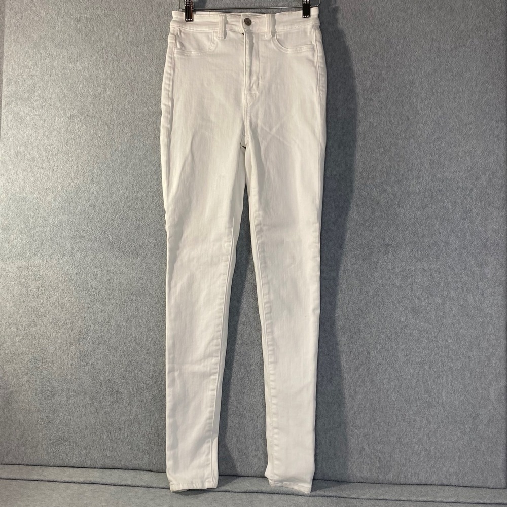 American Eagle Highest Rise Jegging Womens 2 Long White Next Level Stretch EUC